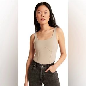 abercrombie and fitch tan corset body suit